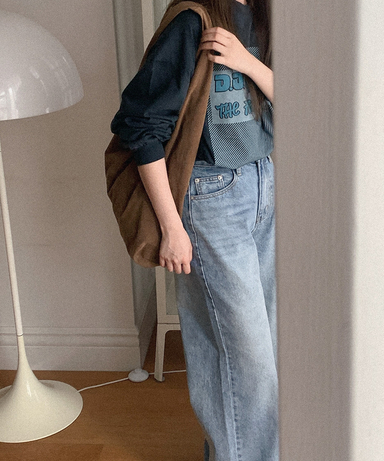 ツーランワイドジーンズ MID DENIM