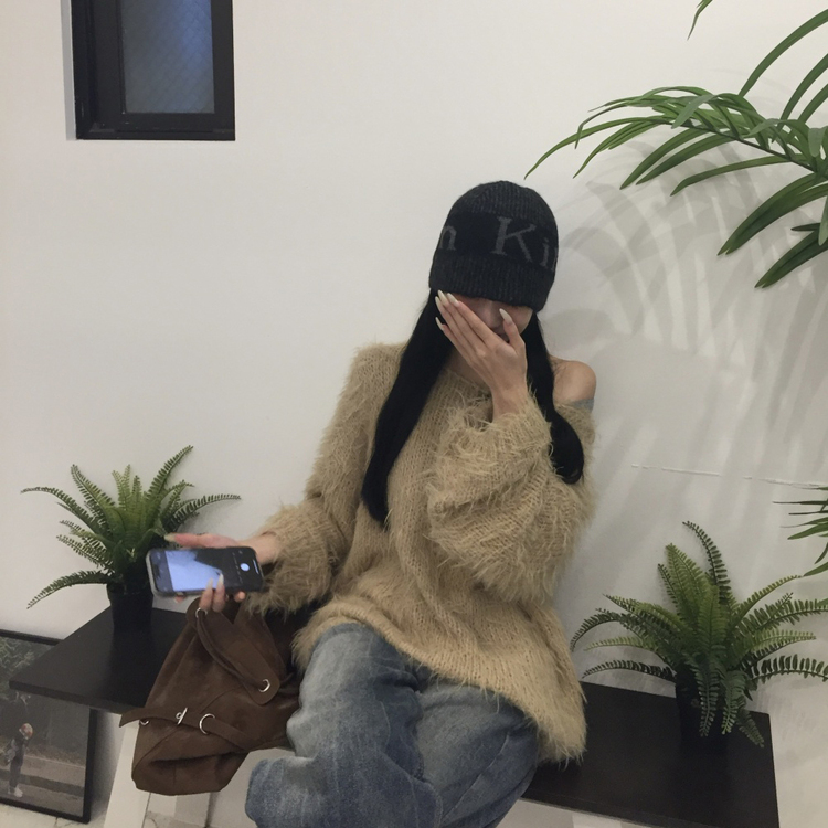 엔젤 워싱 데님 와이드 팬츠 네이비