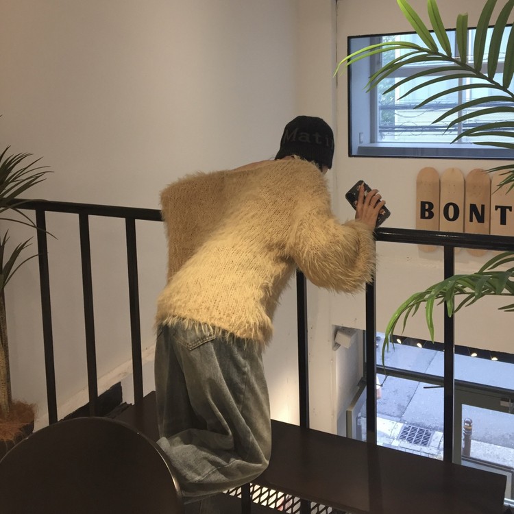 엔젤 워싱 데님 와이드 팬츠 네이비