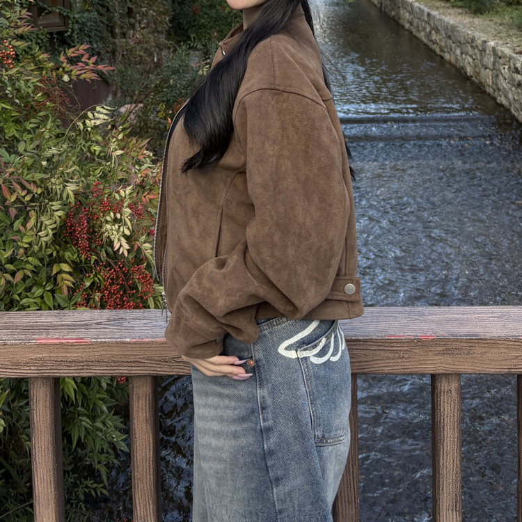 엔젤 워싱 데님 와이드 팬츠 네이비