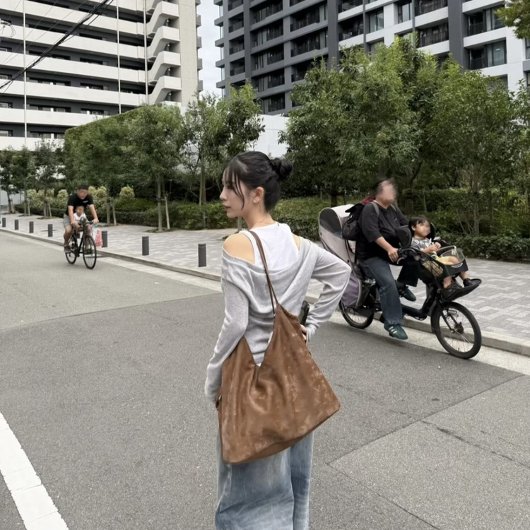 엔젤 워싱 데님 와이드 팬츠 네이비