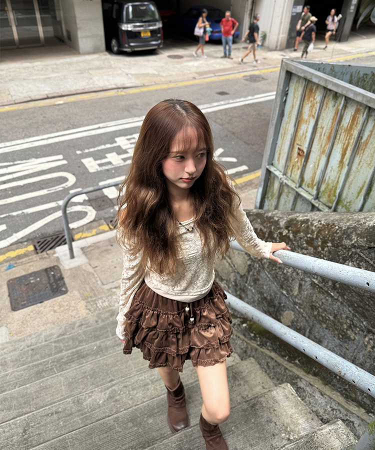 ベルベットティアードミニスカート｜ミニスカート｜韓国