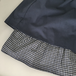 하이디 밑단 체크 레이어드 3단 캉캉 빈티지 롱스커트 보헤미안 모리걸