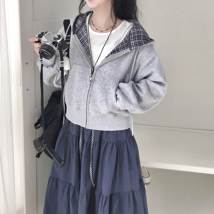 하이디 밑단 체크 레이어드 3단 캉캉 빈티지 롱스커트 보헤미안 모리걸 곤색