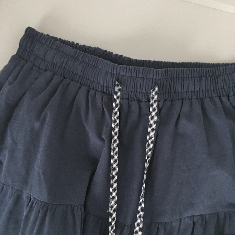 하이디 밑단 체크 레이어드 3단 캉캉 빈티지 롱스커트 보헤미안 모리걸