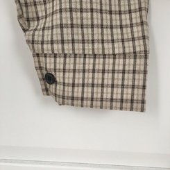 너드 빈티지 5kg 옆셔링 허리 사이드 리본 긴팔 체크셔츠 남방