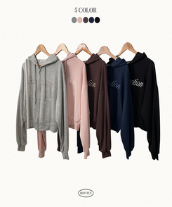 刺繍フードジップアップ(5color)