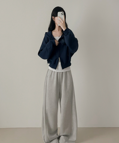 刺繍フードジップアップ(5color) NAVY