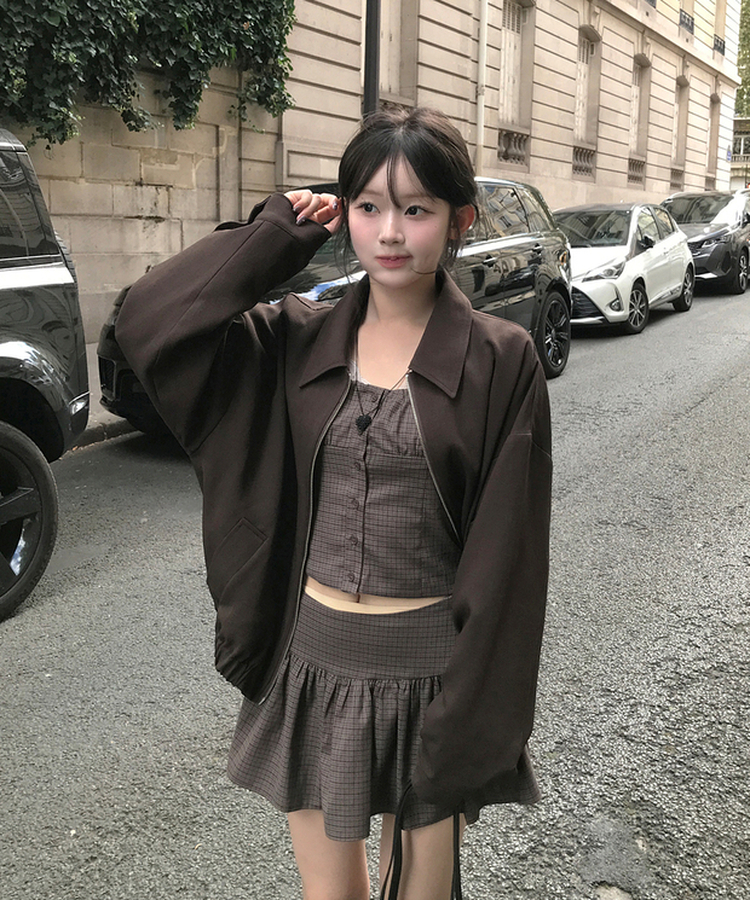 ネストローブCONFECTダークブラウン リバーシブルジップアップジャケット 64.jpg