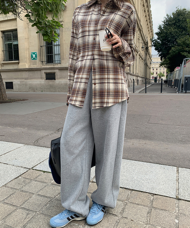 ワイドバンディングパンツ GRAY