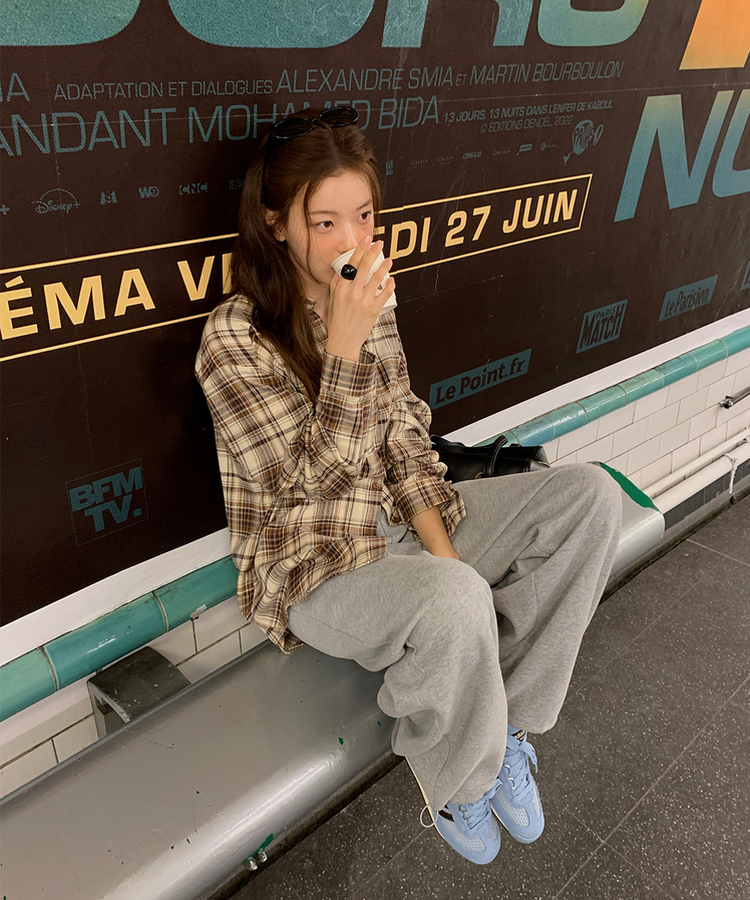 ワイドバンディングパンツ GRAY