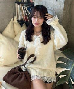 심쿵 레이스 니트 아이
