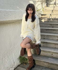 심쿵 레이스 니트 아이