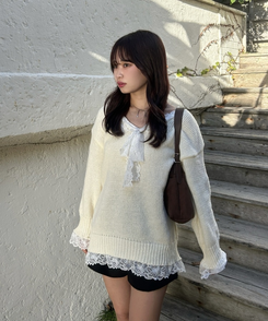 심쿵 레이스 니트 아이