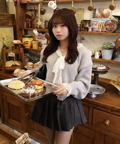 심쿵 레이스 니트 그레이