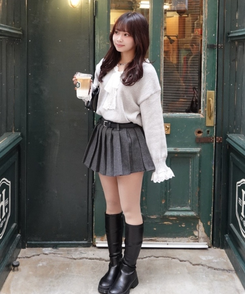 심쿵 레이스 니트 그레이