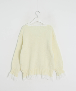 심쿵 레이스 니트