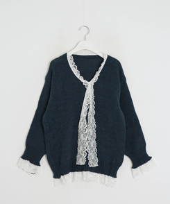 심쿵 레이스 니트