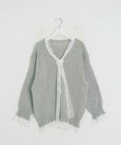 심쿵 레이스 니트