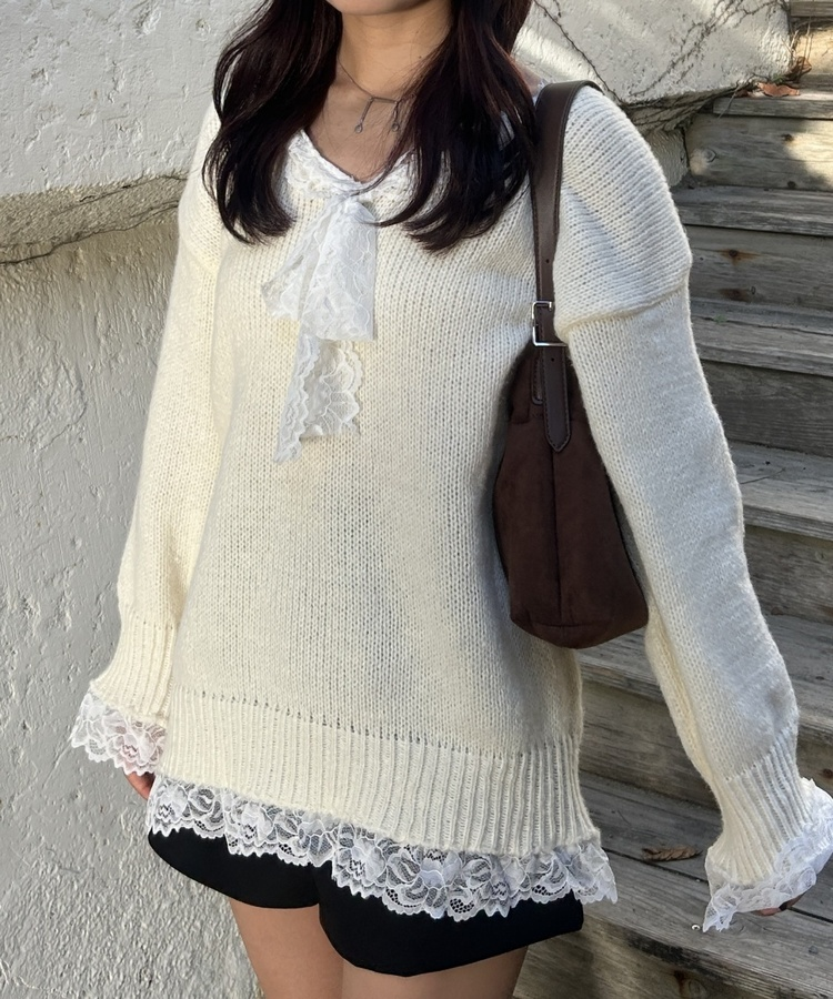 심쿵 레이스 니트 아이