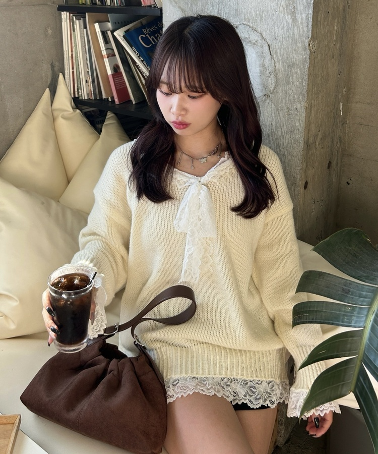 심쿵 레이스 니트 아이