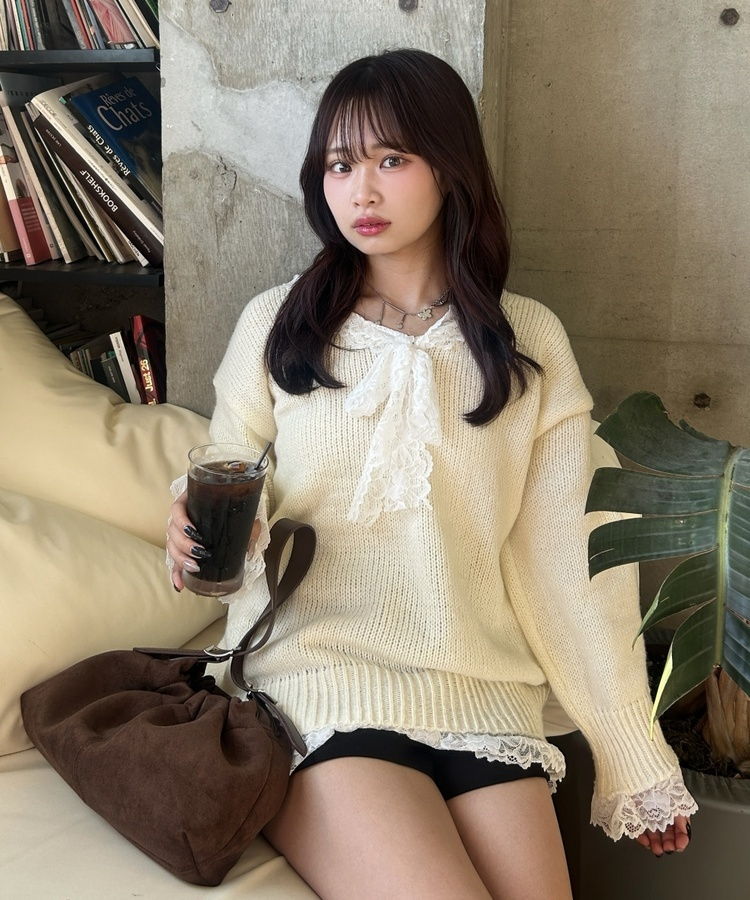 심쿵 레이스 니트 아이