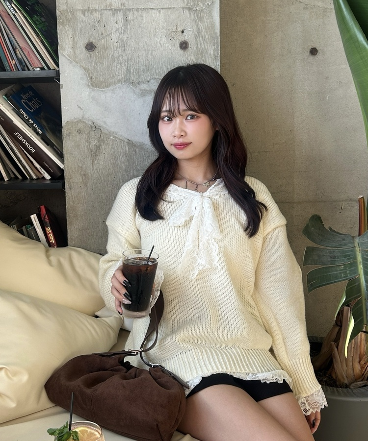 심쿵 레이스 니트 아이