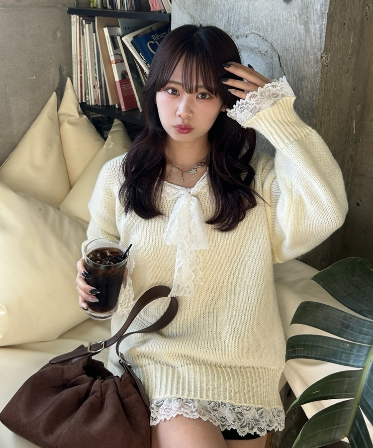 심쿵 레이스 니트 아이