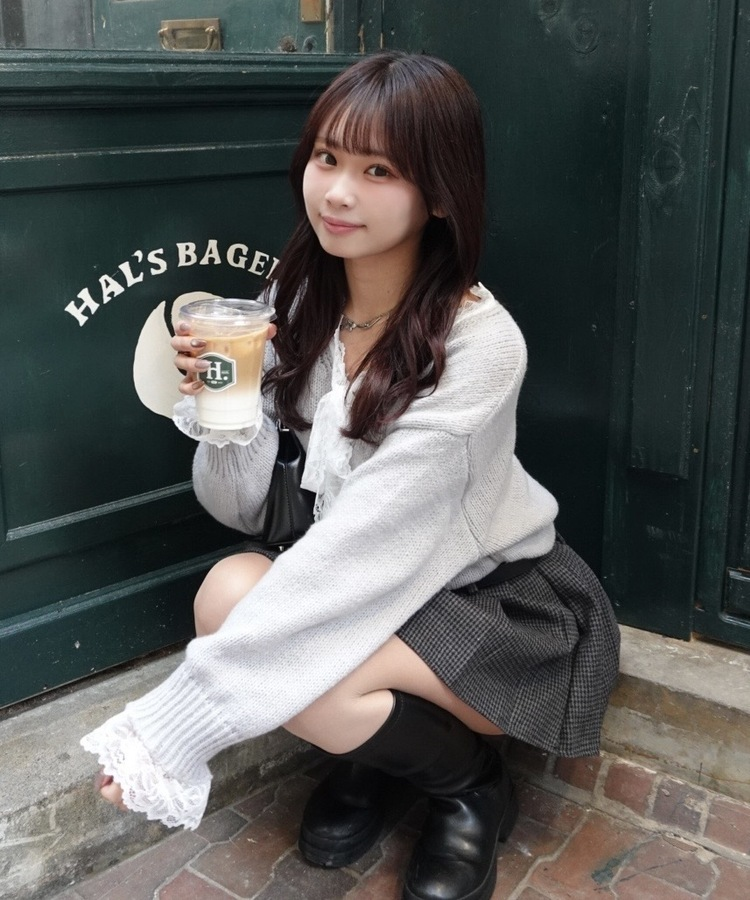 심쿵 레이스 니트 그레이