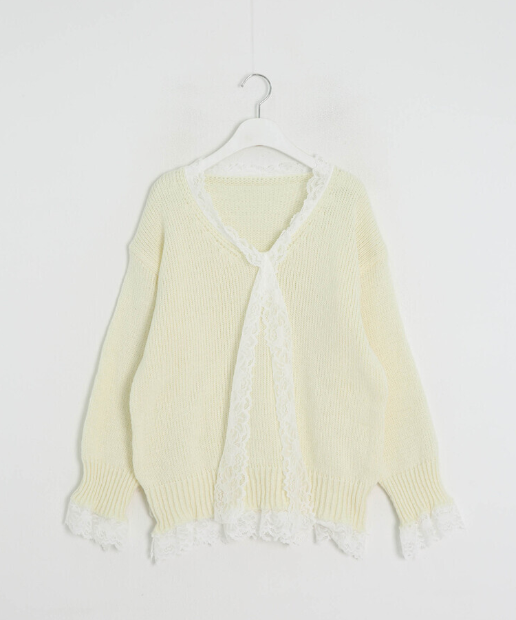 심쿵 레이스 니트