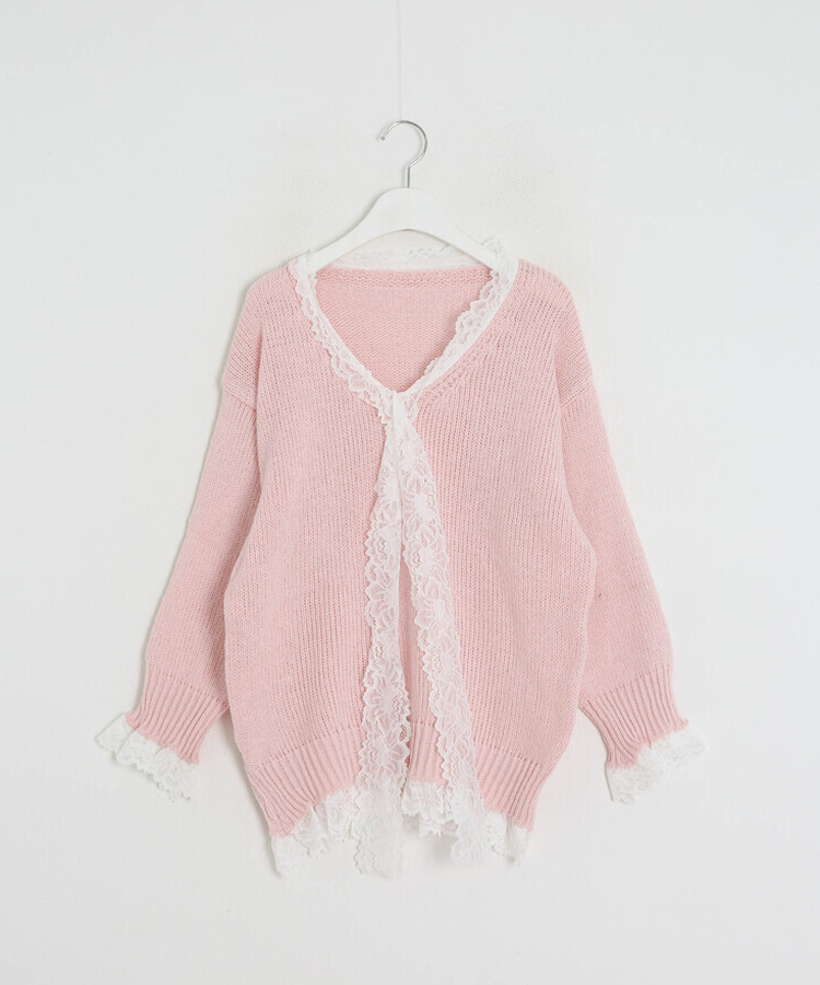 심쿵 레이스 니트