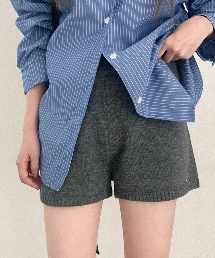 ウールニットハーフパンツ GREY