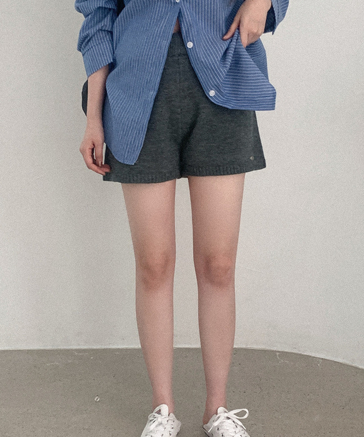 ウールニットハーフパンツ GREY