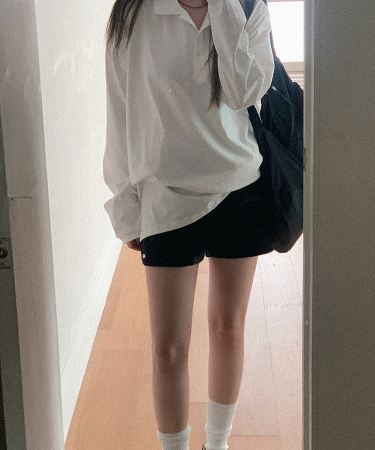 ウールニットハーフパンツ BLACK