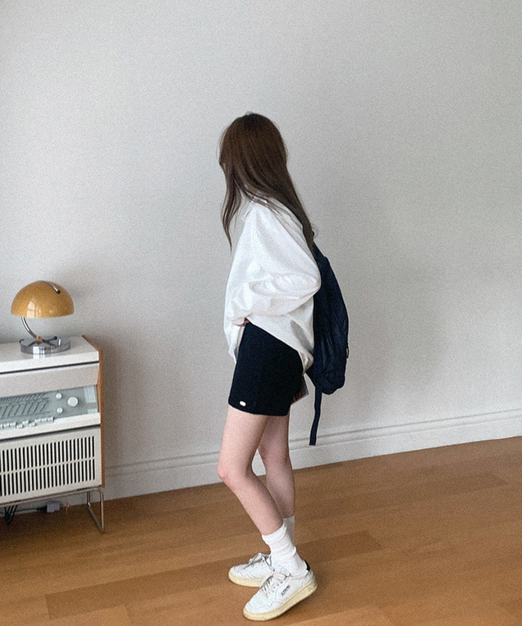 ウールニットハーフパンツ BLACK