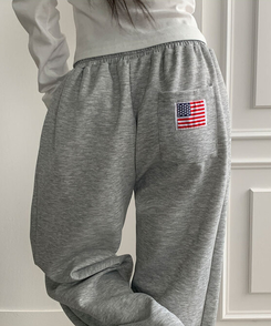 치카 사이드핀턱 밴딩 백포켓 와이드 밑단스트링 와이드 팬츠 그레이