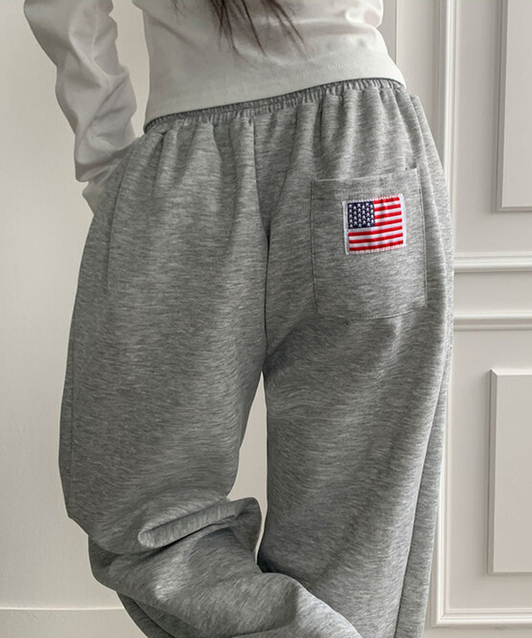 치카 사이드핀턱 밴딩 백포켓 와이드 밑단스트링 와이드 팬츠 그레이