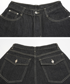 【SHORT/LONG 丈別】ワイドデニムパンツ