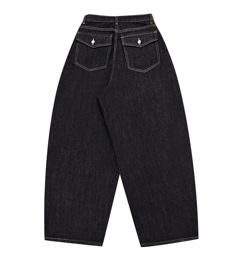 【SHORT/LONG 丈別】ワイドデニムパンツ