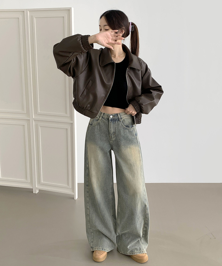 【丈別】スリットワイドフィットデニムパンツ(5color) LIGHT DENIM