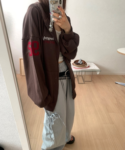 92刺繍ナンバーポケットフードジップアップ(5color)｜ジャンパー｜韓国