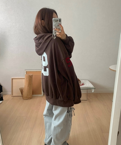 92刺繍ナンバーポケットフードジップアップ(5color)｜ジャンパー｜韓国