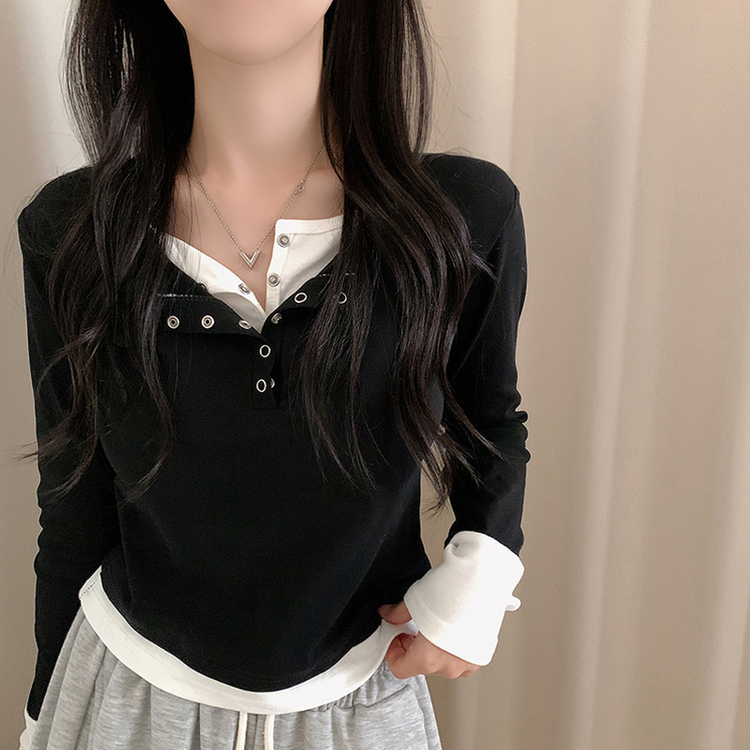 レイヤードスリム長袖Tシャツ