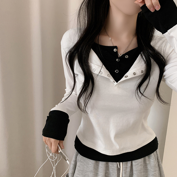 レイヤードスリム長袖Tシャツ