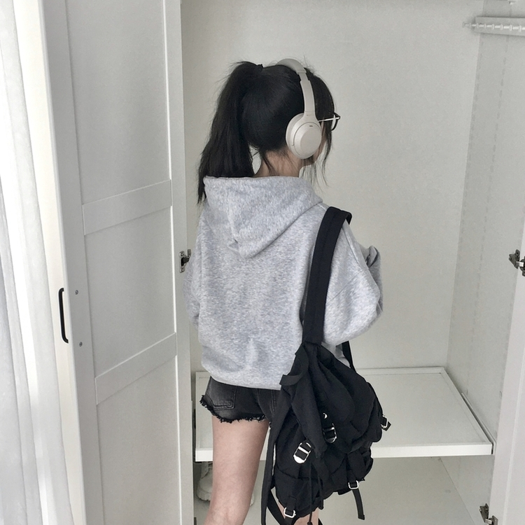 지켜주고싶은 오버핏 데일리 레터링 고퀄 자수 아방핏 박시 후드집업 그레이