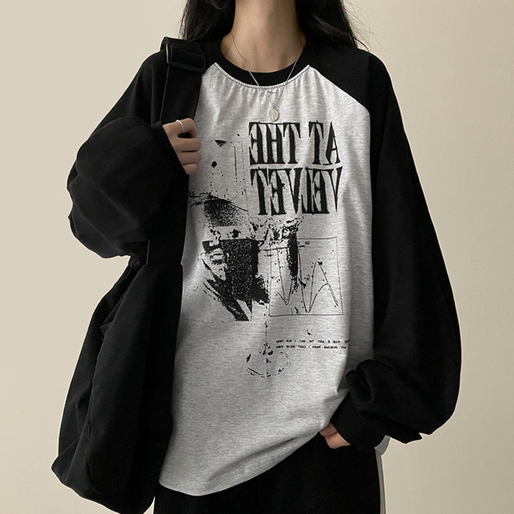 バイカラーラグラントレーナー｜スウェット｜韓国ファッション通販 SONA