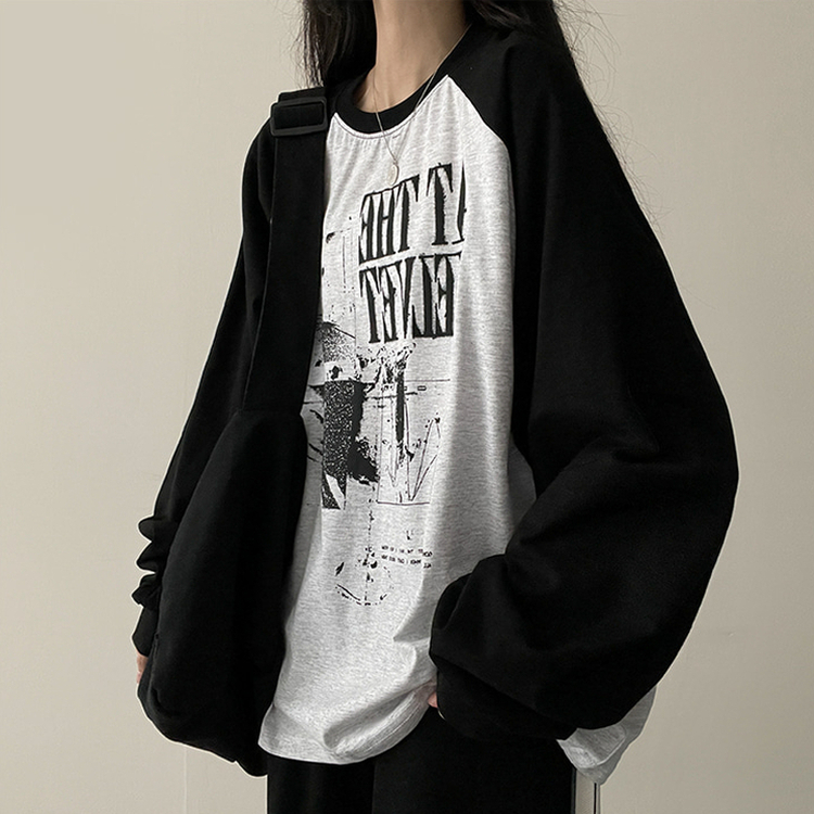 バイカラーラグラントレーナー｜スウェット｜韓国ファッション通販 SONA