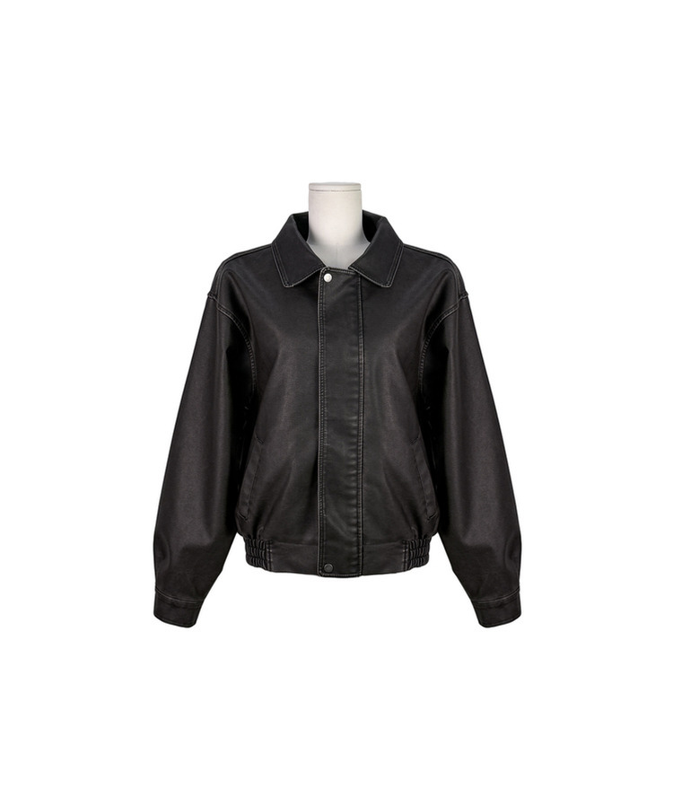 ファスナーボタンレザージャケット