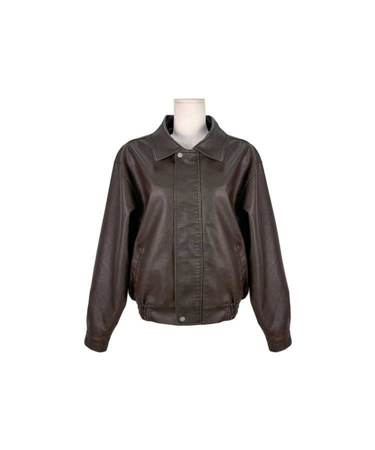 ファスナーボタンレザージャケット