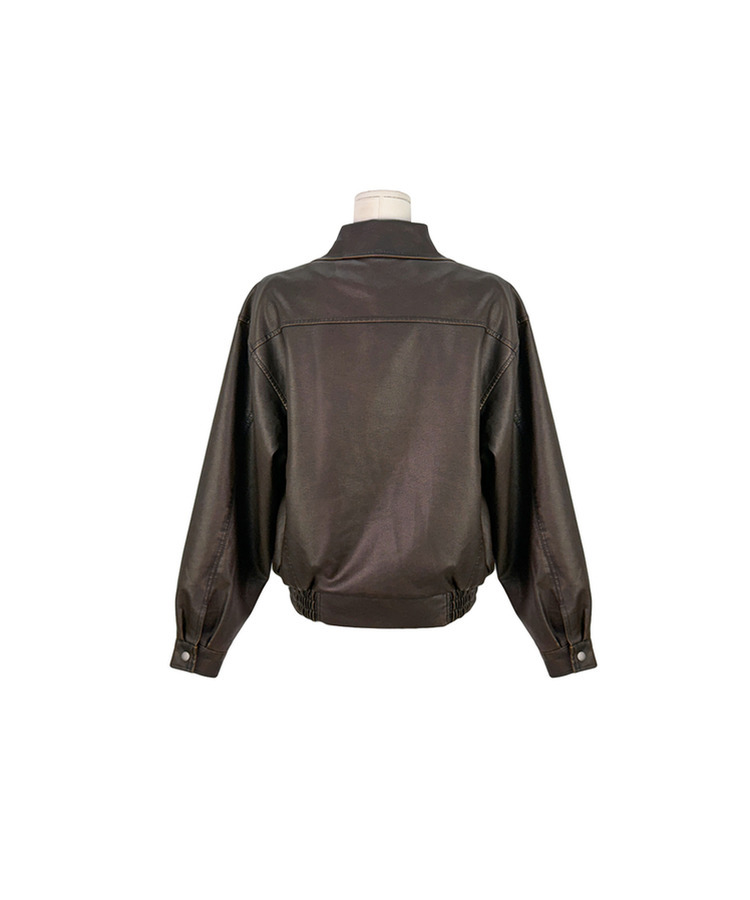 ファスナーボタンレザージャケット